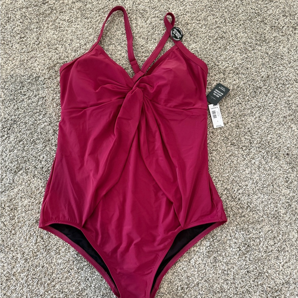 Torrid Burgundy Wire-Free Swimsuit - size 14-16